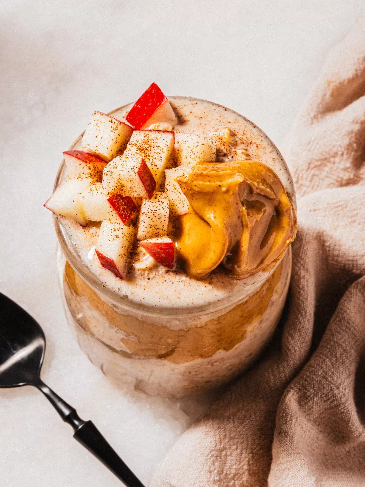 Bircher Muesli with Grated Apples and Peanut Butter