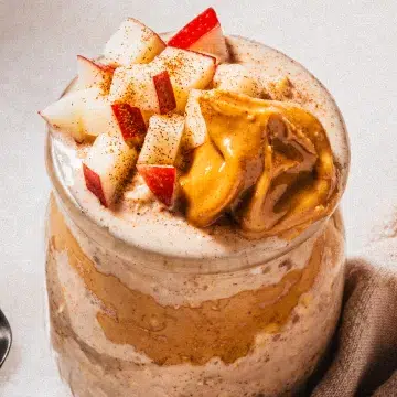 Bircher Muesli with Grated Apples and Peanut Butter