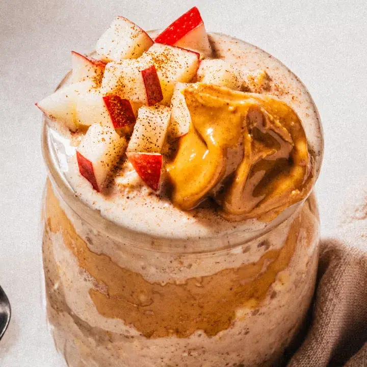 Bircher Muesli with Grated Apples and Peanut Butter