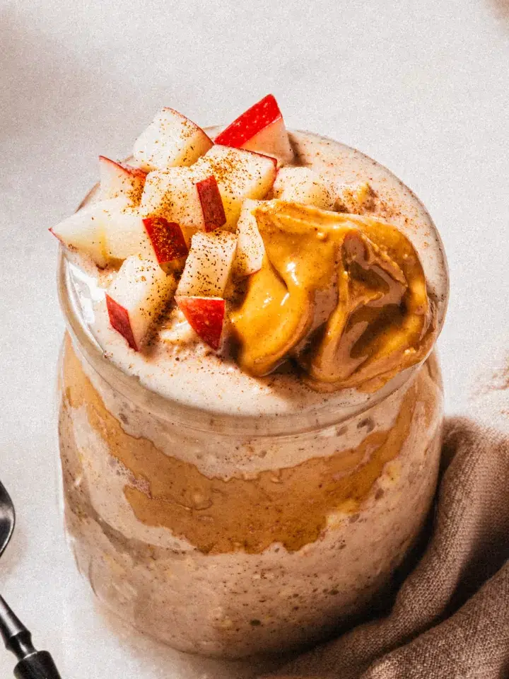 Bircher Muesli with Grated Apples and Peanut Butter