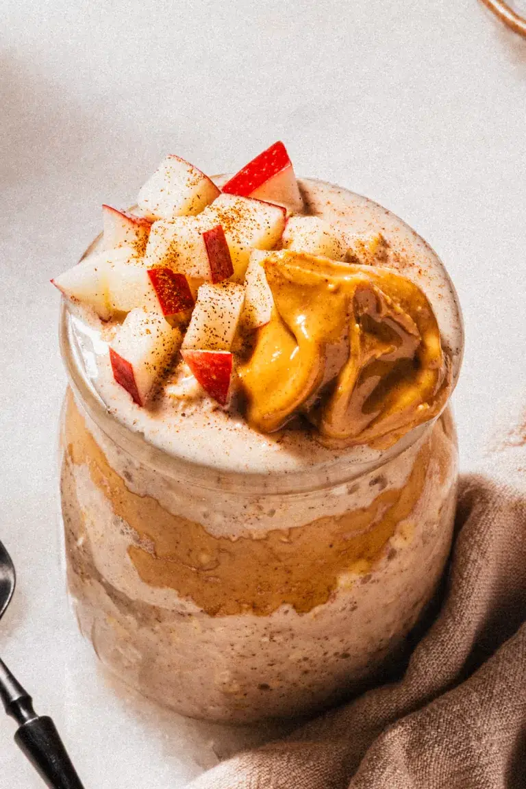 Bircher Muesli with Grated Apples and Peanut Butter