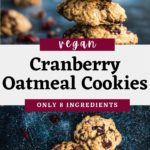 Vegan Cranberry Oatmeal Cookies