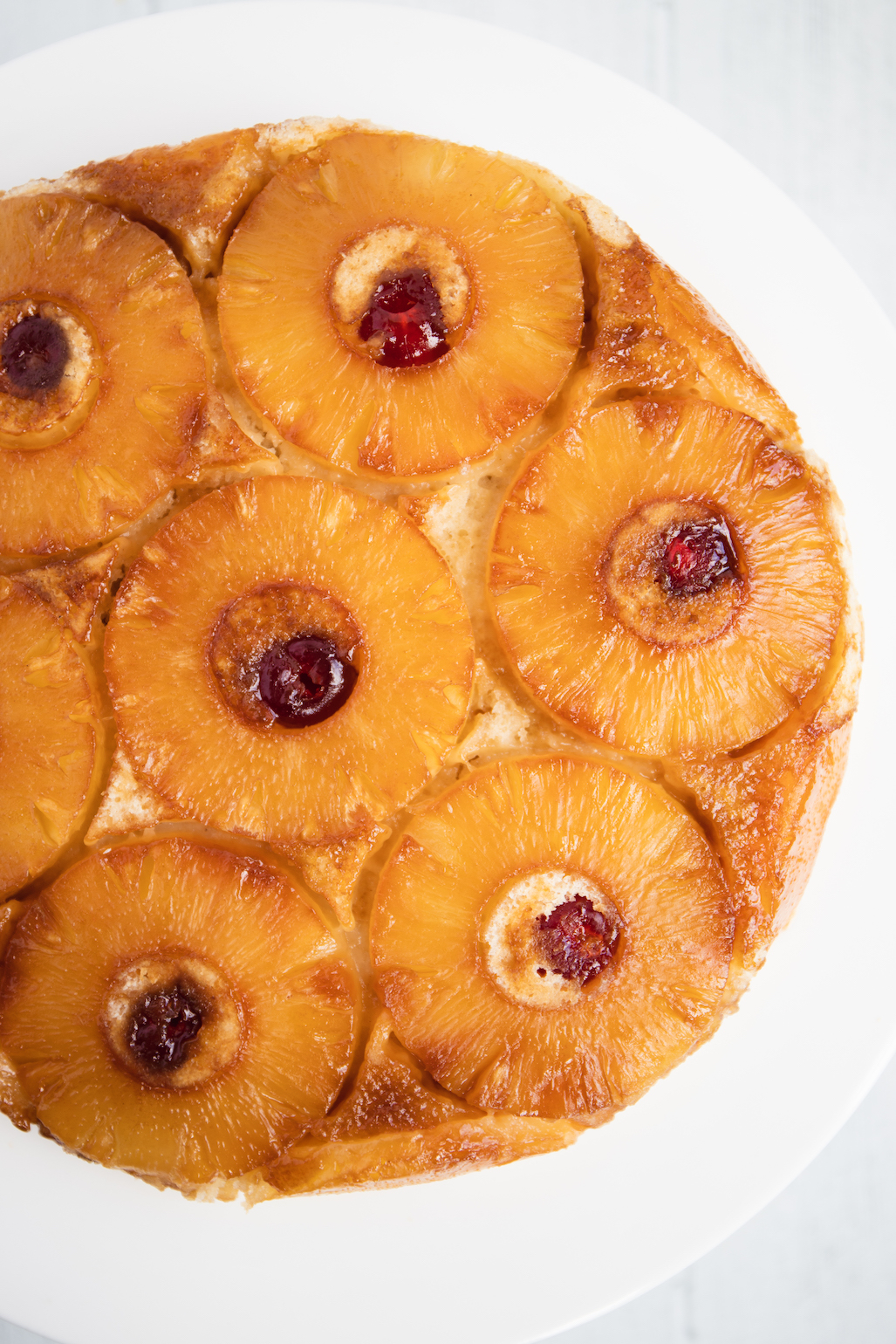Vegan Upside-Down Pineapple Cake, with Chocolate Drizzle