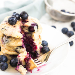 Fluffy Vegan Blueberry Pancakes