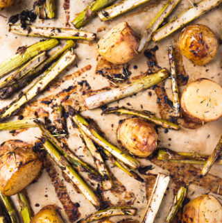 Roasted Potatoes and Asparagus on a Sheet