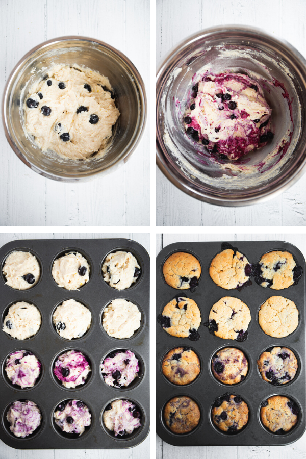 comparison of muffins made with fresh and frozen blueberries