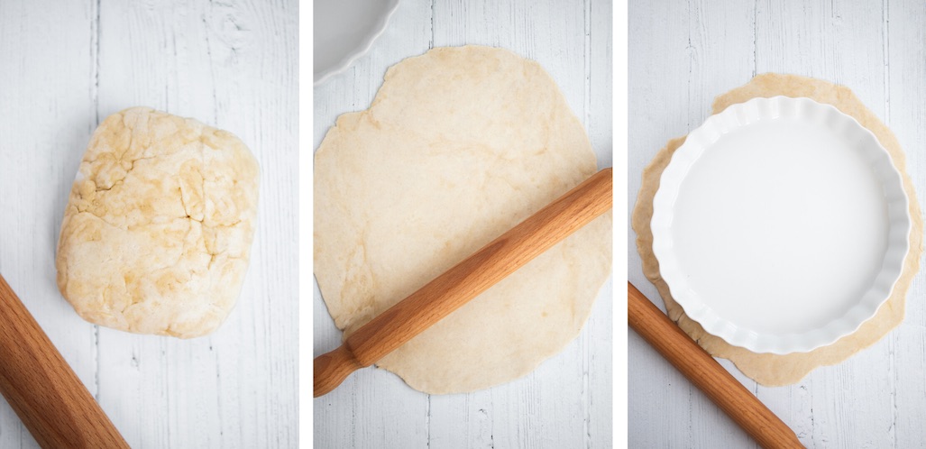 vegan pie crust collage