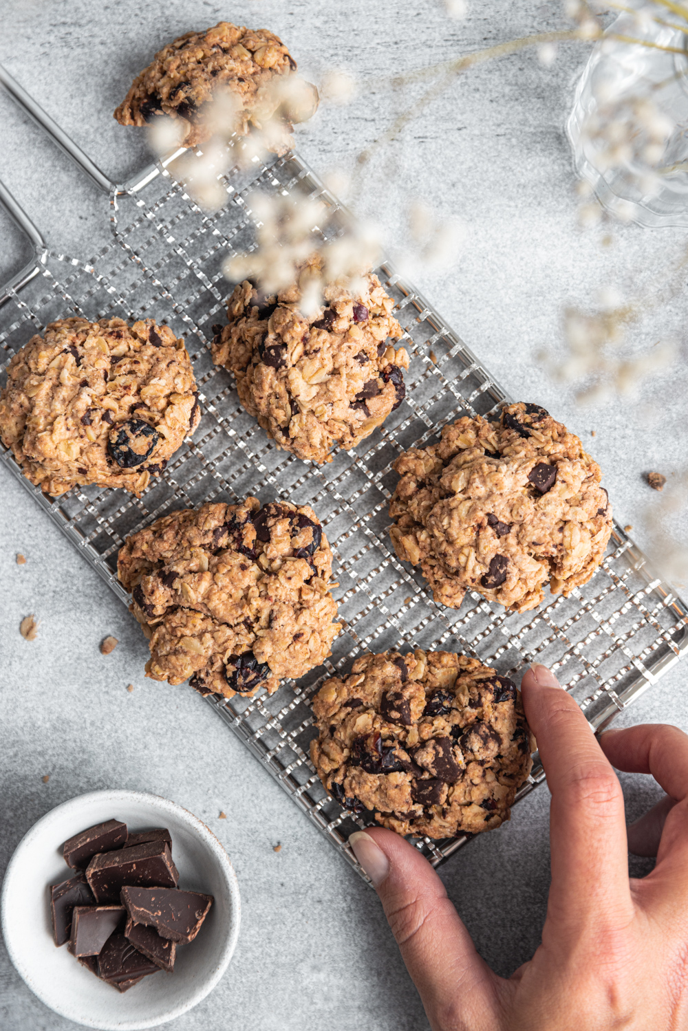 Vegan Cranberry Oatmeal Cookies