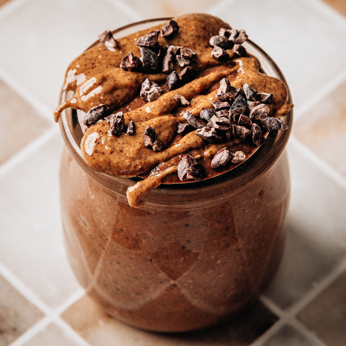 Chocolate Chia Pudding with Almond Butter