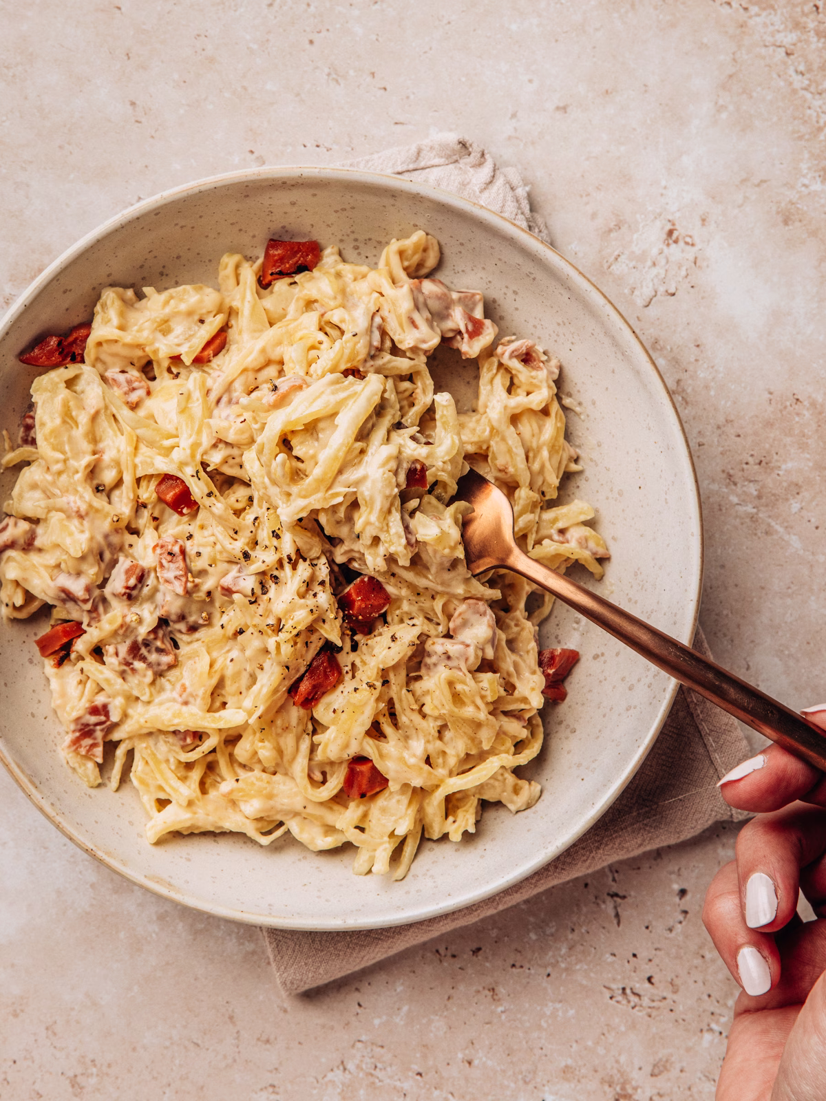 Creamy Cabbage Alfredo