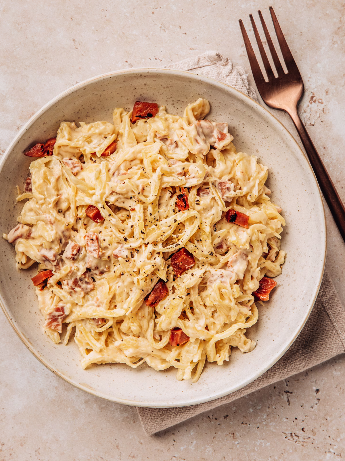 Creamy Cabbage Alfredo