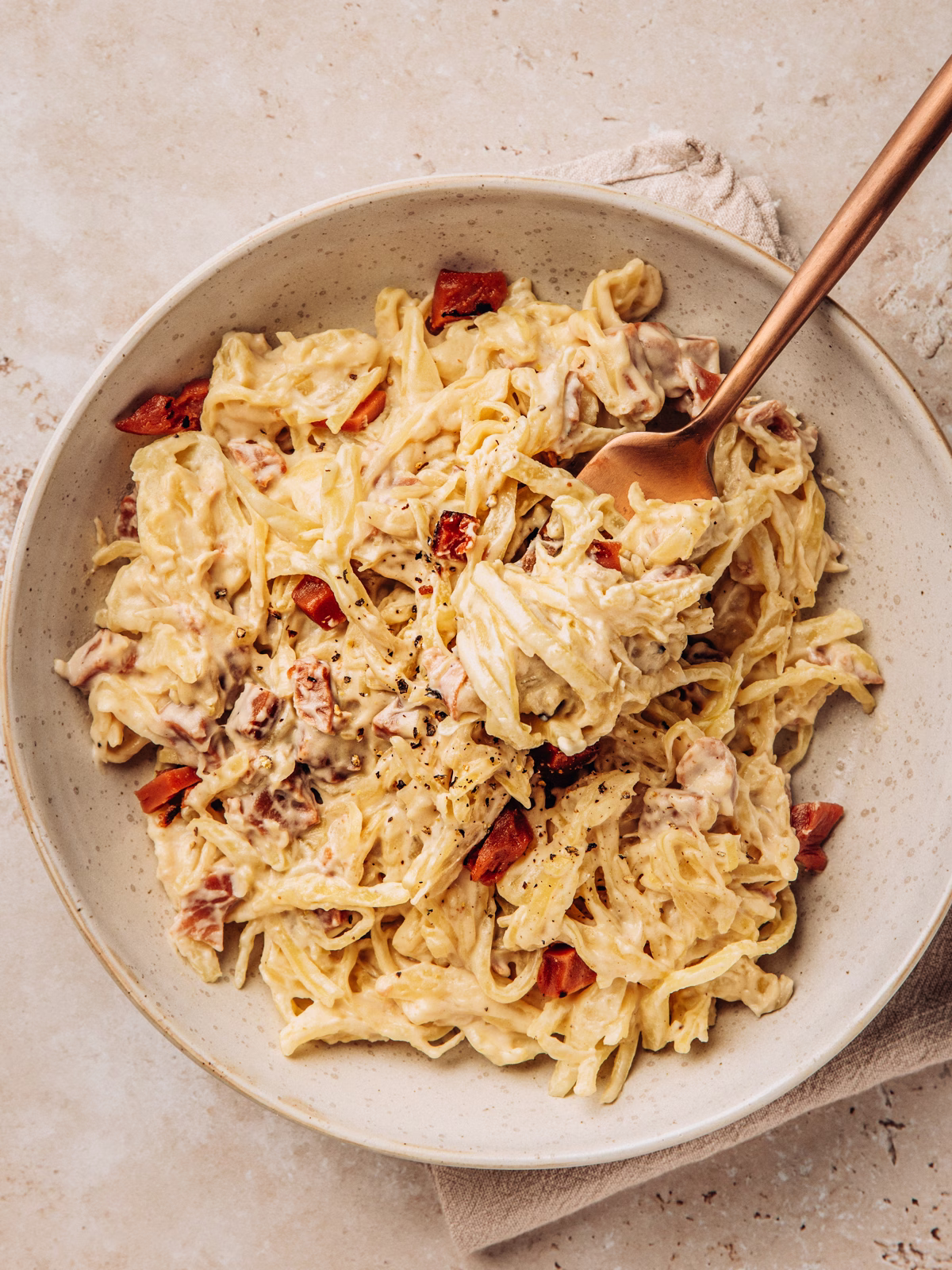 Creamy Cabbage Alfredo
